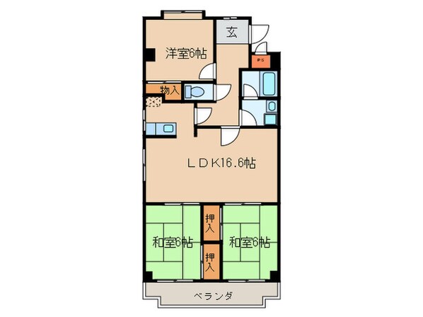 サンパ－ク上新の物件間取画像